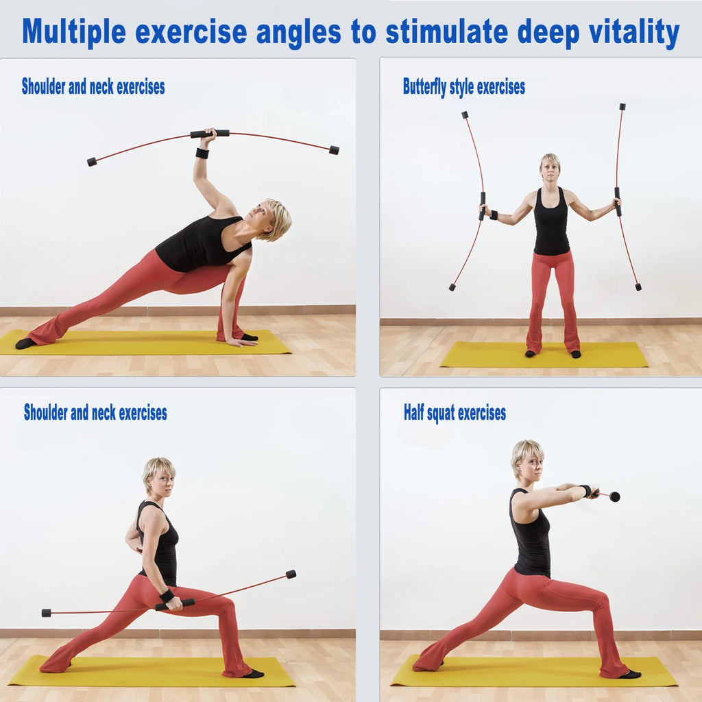 Elastic Fitness Bar Flexi Bar Resistance Band Shoulder Tube