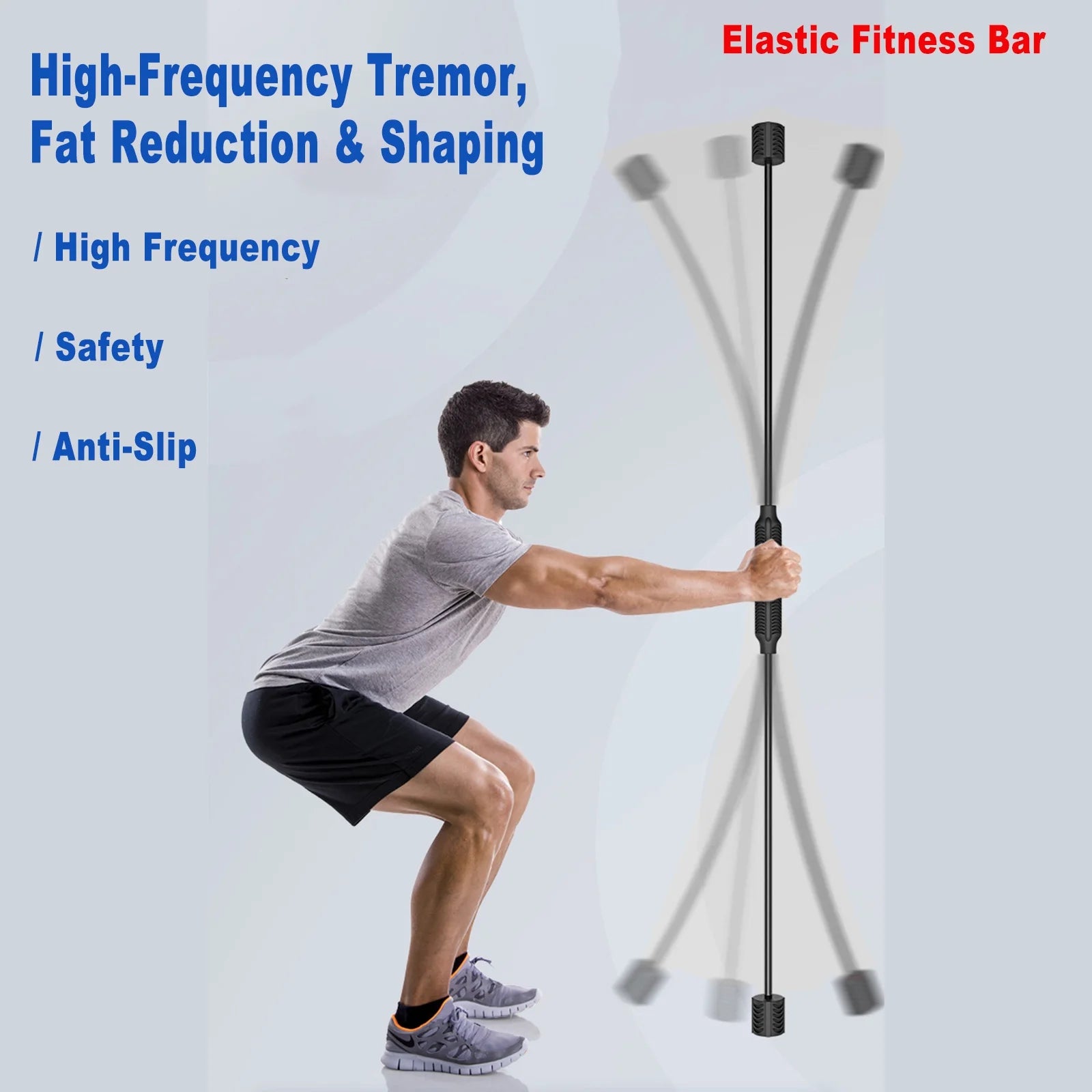 Elastic Fitness Bar Flexi Bar Resistance Band Shoulder Tube