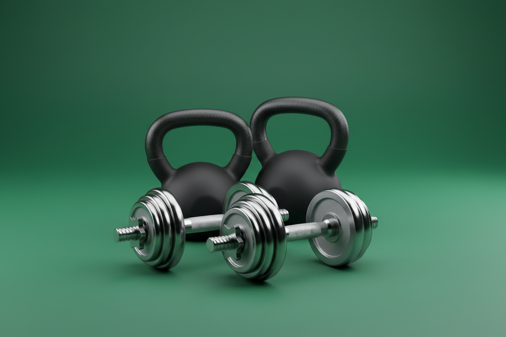 weights with green background